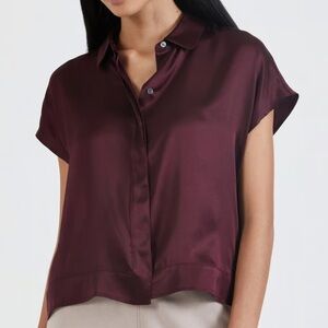 ATM ANTHONY THOMAS MELILLO Silk Charmeuse Camp Shirt - Port, XS